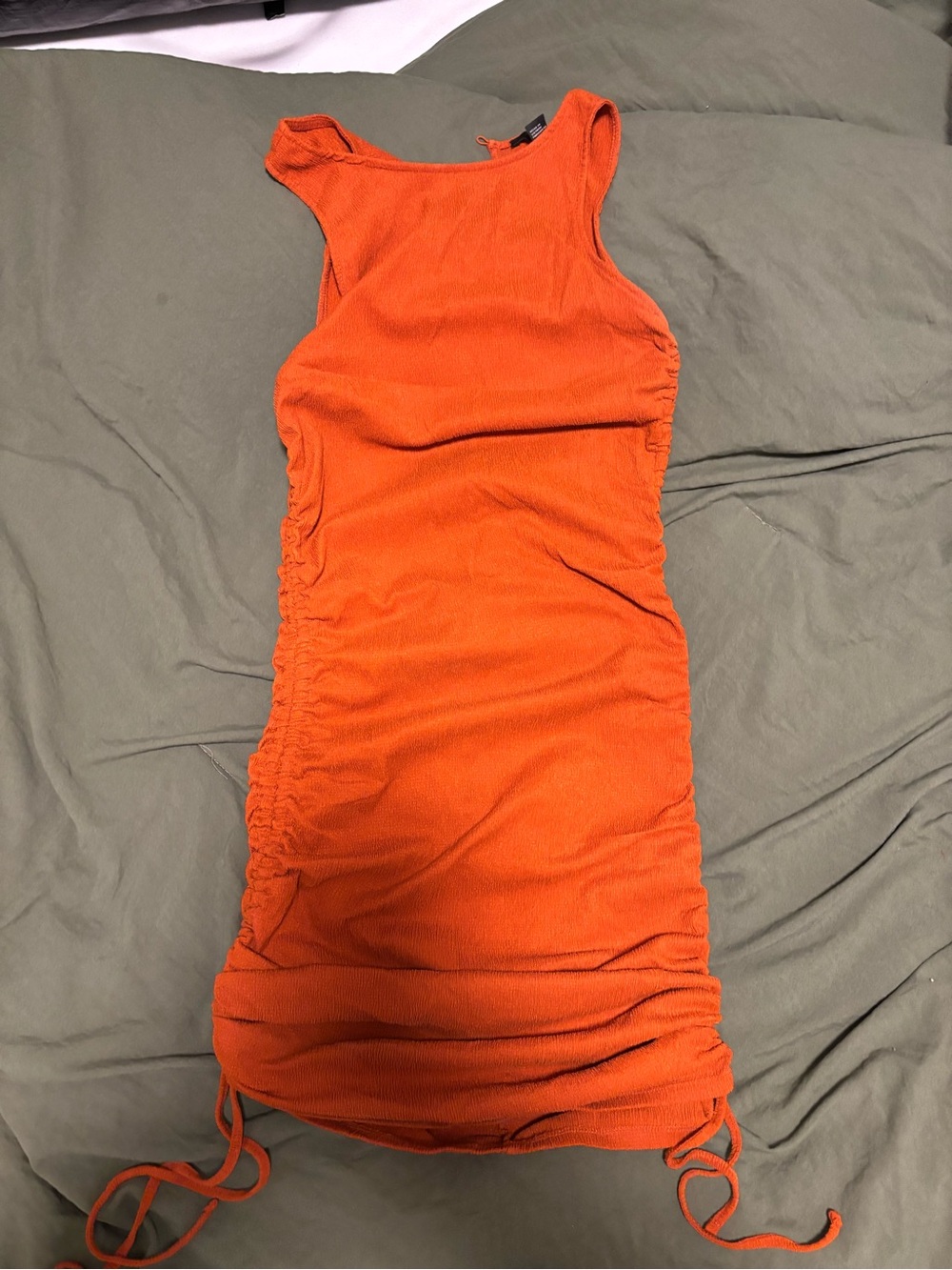 Forever 21 Burnt Orange Ruched Bodycon Dress
